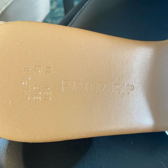 Primark Block Heel Slide On Sandals Cream Size 10 - Picture 10 of 13